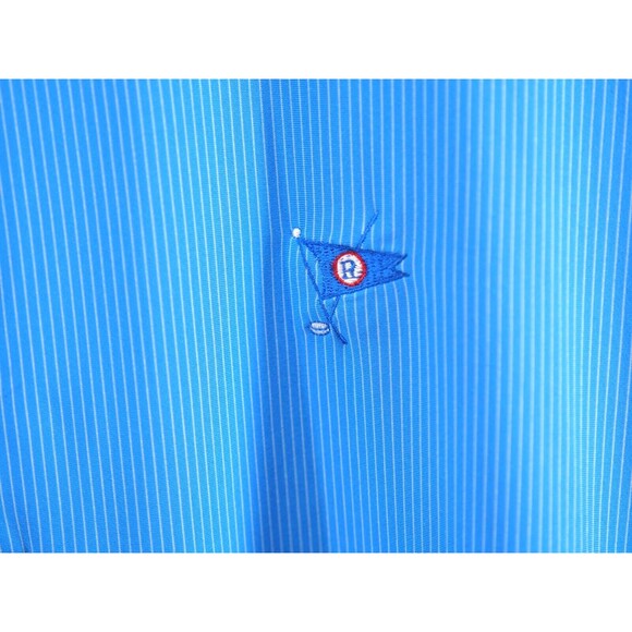 Peter Millar Men Summer Comfort Golf Polo Shirt Blue Striped Size Large - Picture 3 of 7